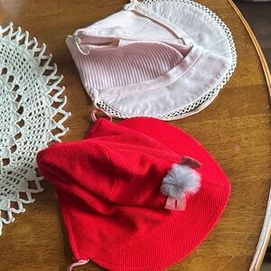 Kids' Red and Pink Vintage Bonnets